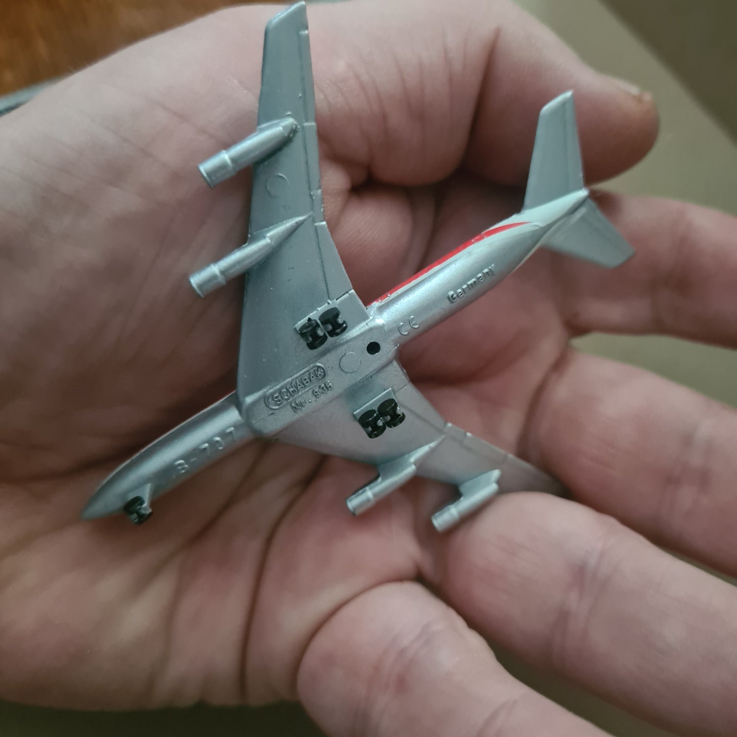 Schabak 1:600 Boeing 707 TWA Silver wings diecast plane 2935/10 Good boxed