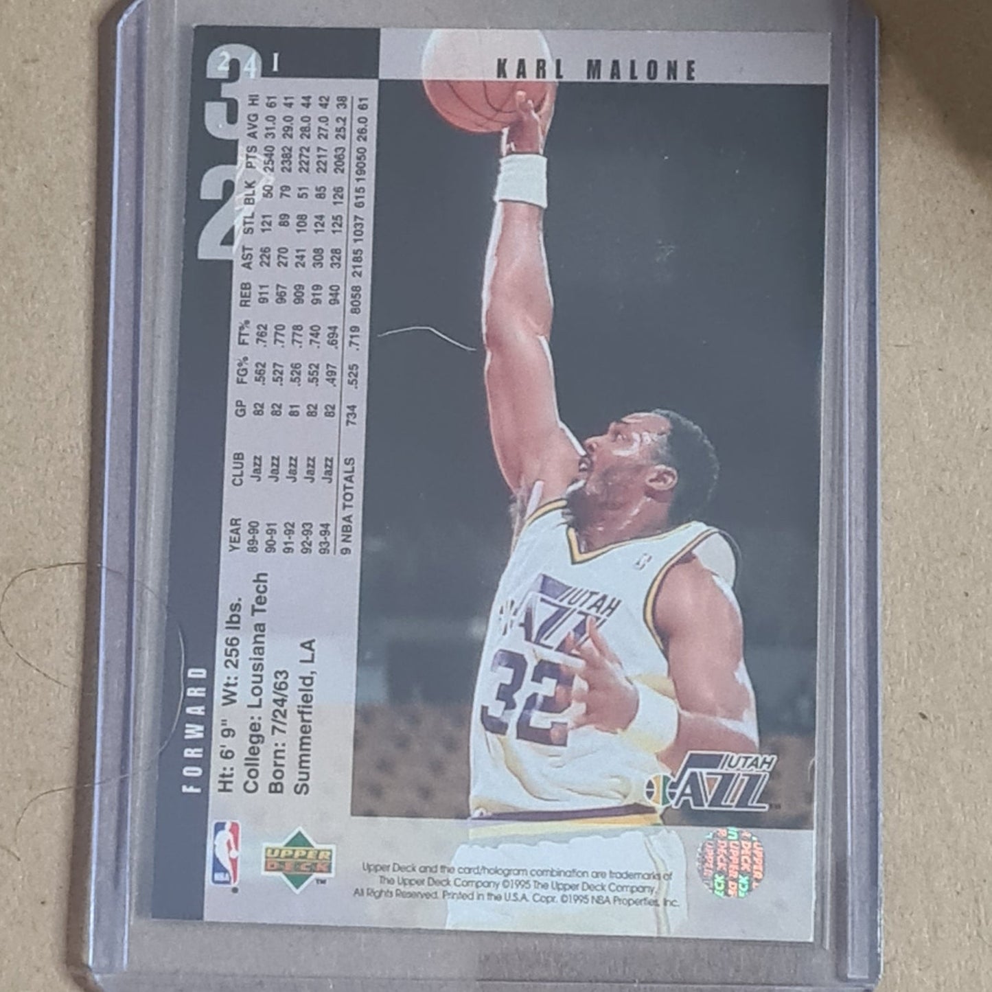Karl Malone 1995 Upper-Deck all star class #241 NBA Basketball Utah Jazz excellent sleeved