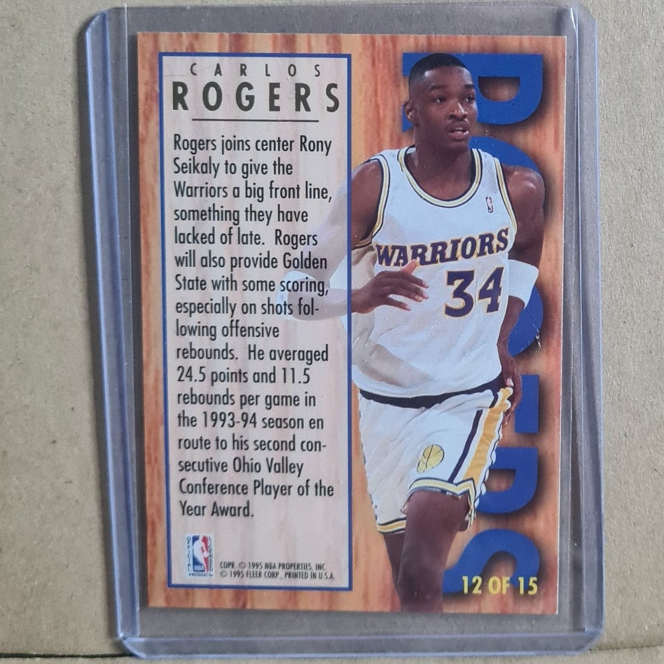 Carlos Rogers 1995 Fleer Ultra 94-95 All-Rookie RC 12 of 15 NBA Golden State Warriors Excellent