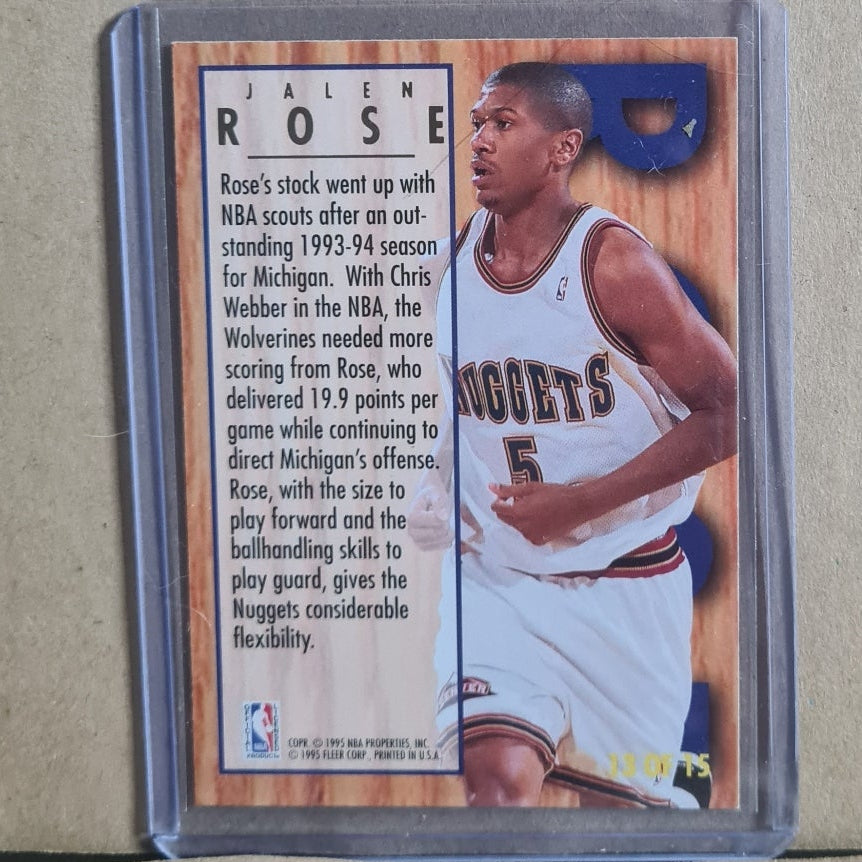 Jalen Rose 1995 Fleer Ultra 94-95 All-Rookie RC 13 of 15 NBA Denver Nugget Excellent