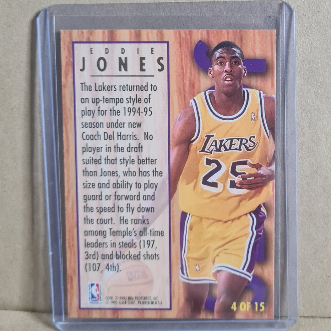 Eddie Jones 1995 Fleer Ultra 94-95 All-Rookie RC 4 of 15 NBA LA Lakers Excellent