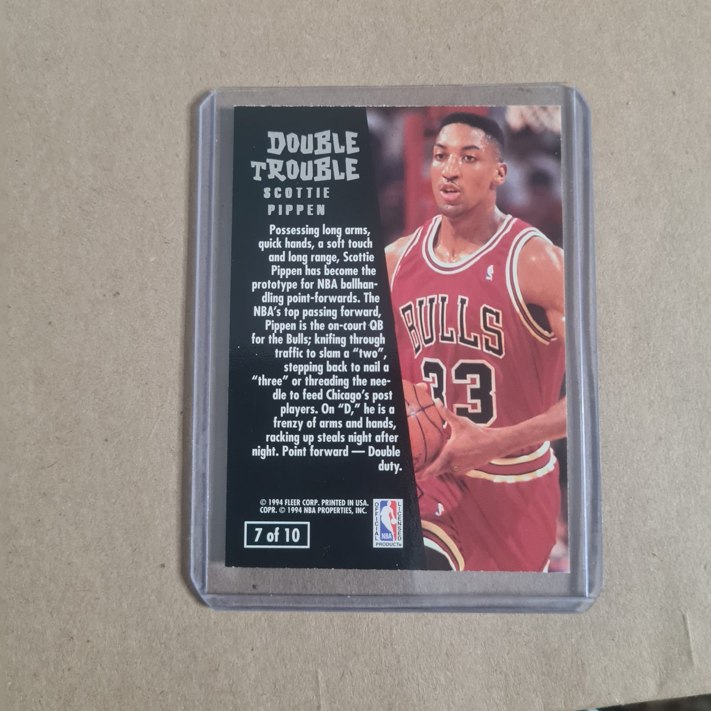 Scottie Pippen 1994 Fleer Ultra 94-95 Double Trouble 7 of 10 NBA Basketball Chicago Bulls very good