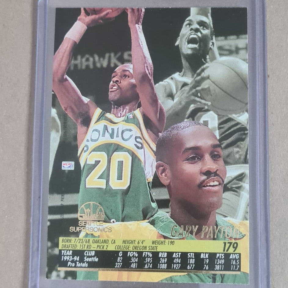 Gary Payton 1994 Fleer Ultra 94-95 #179 Basketball card Seattle super sonics excellent
