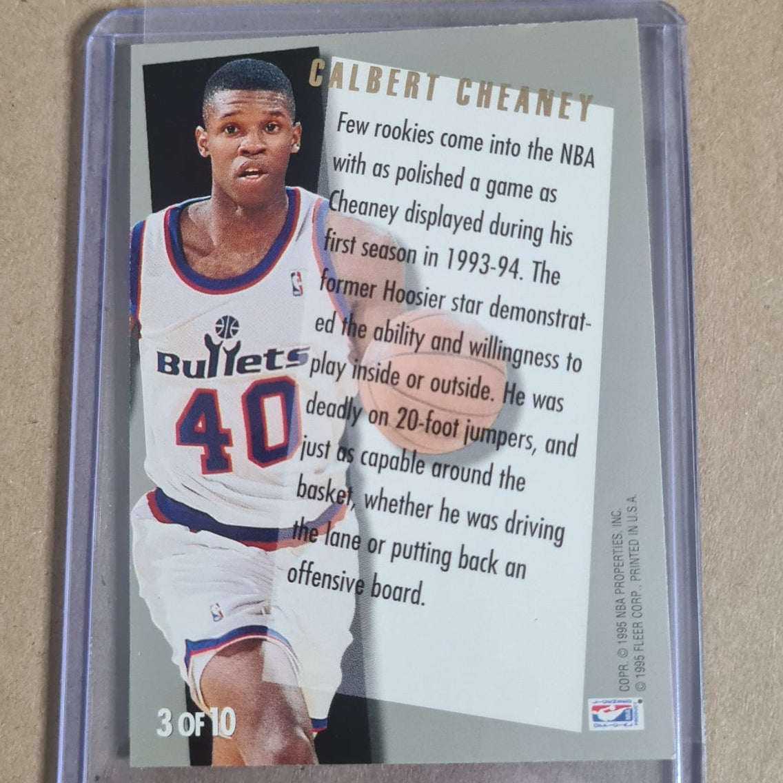 Calbert Cheaney 1995 Fleer Ultra 94-95 inside outside 3 of 10 NBA Basketball card Washington Wizards VGC