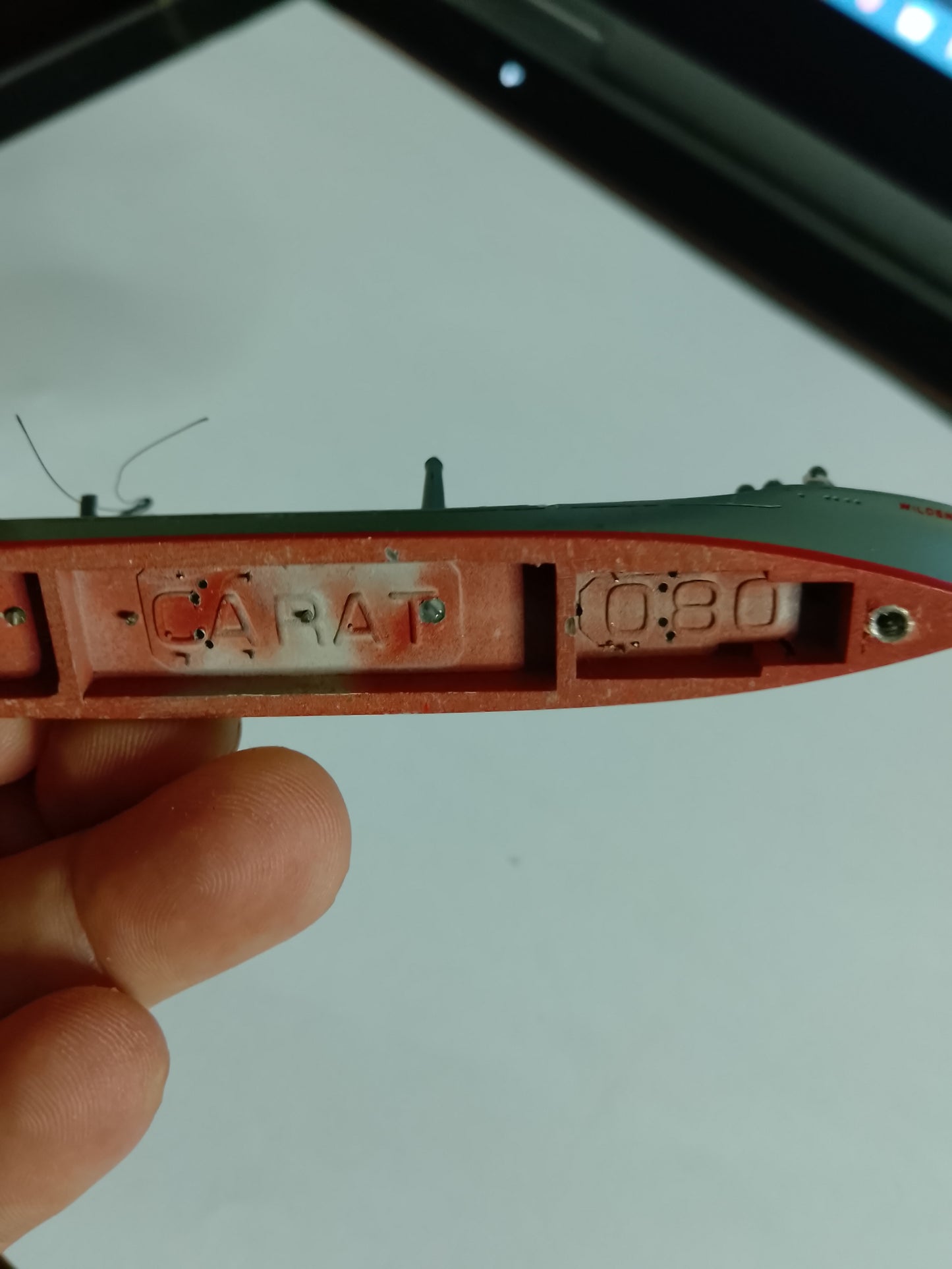 Carat 1:1250 080 waterline white metal 1962 Wildenfels German Freighter ship model loose nice rare