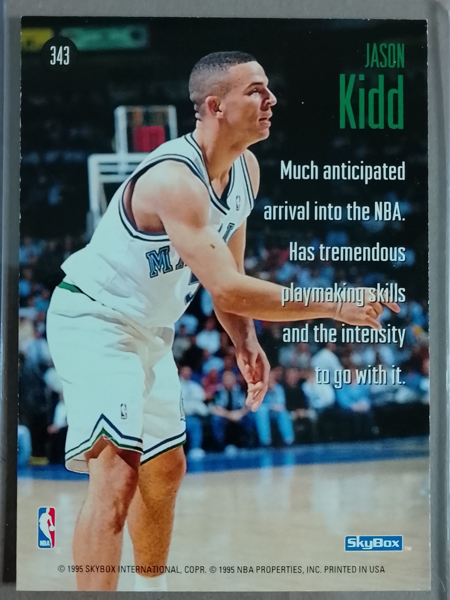 Jason Kidd 1995 Skybox Sky Pilots #343 NBA Basketball Dallas Mavericks very good