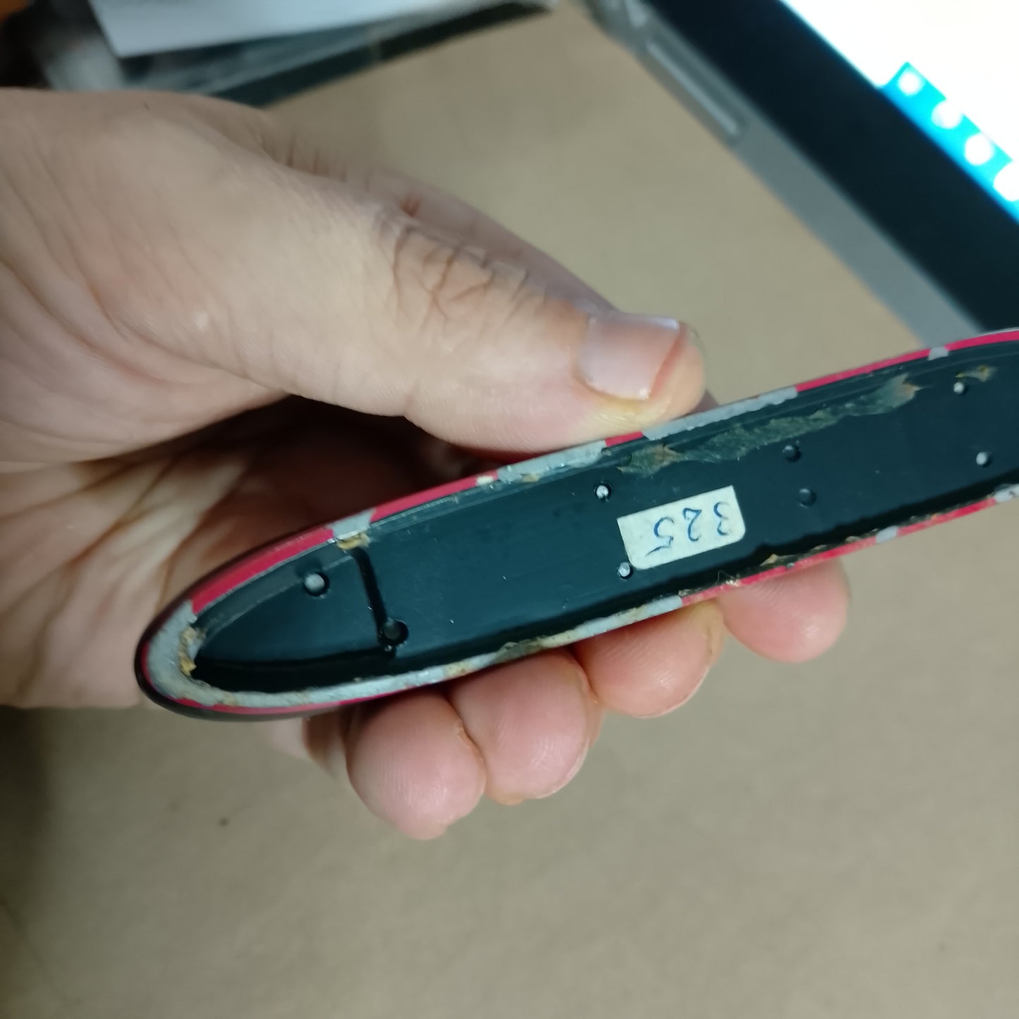 Hansa 1:1250 S-325 waterline white metal 1975 Woermann Sankuru Panama Freighter ship model loose nice