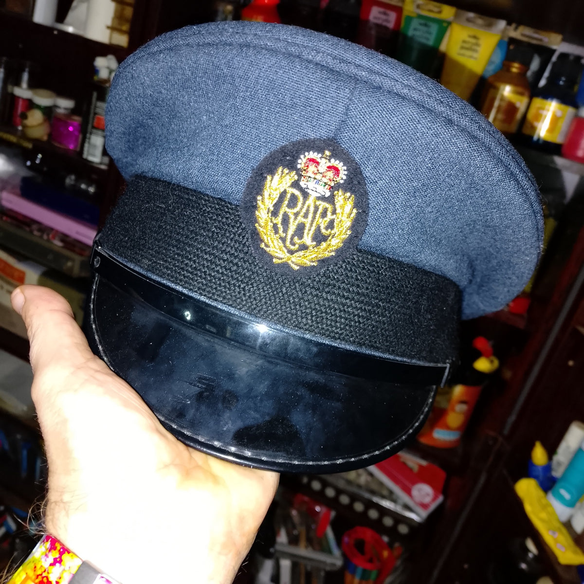 RAF Airmens No 1 Dress Cap Peaked Cap Parade Dress Uniform Hat Size small VGC