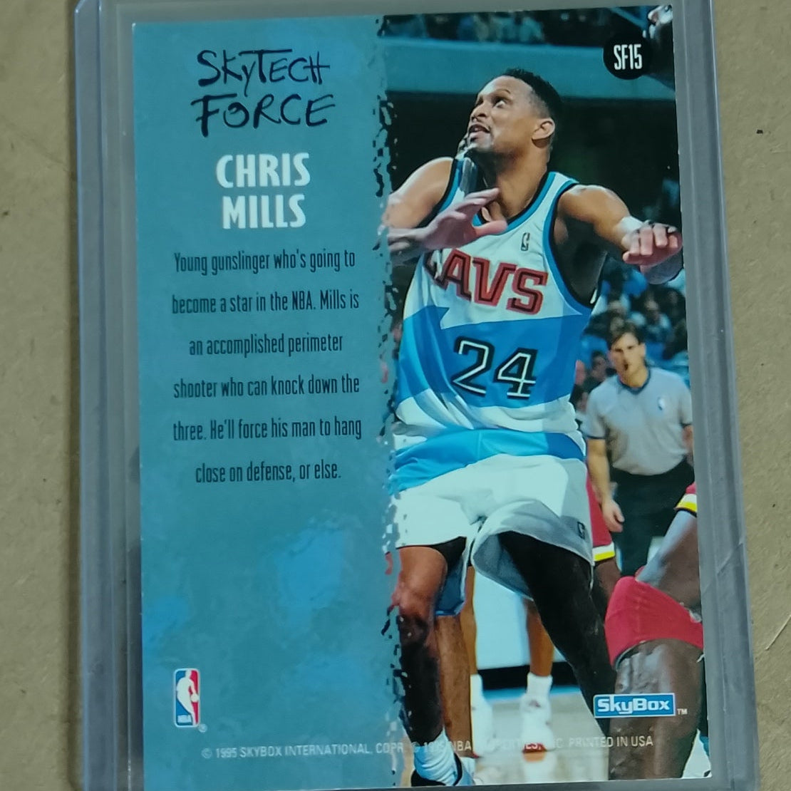 Chris Mills 1996 Skybox Skytech SF15 NBA Basketball Cleveland Cavaliers Excellent Sleeved