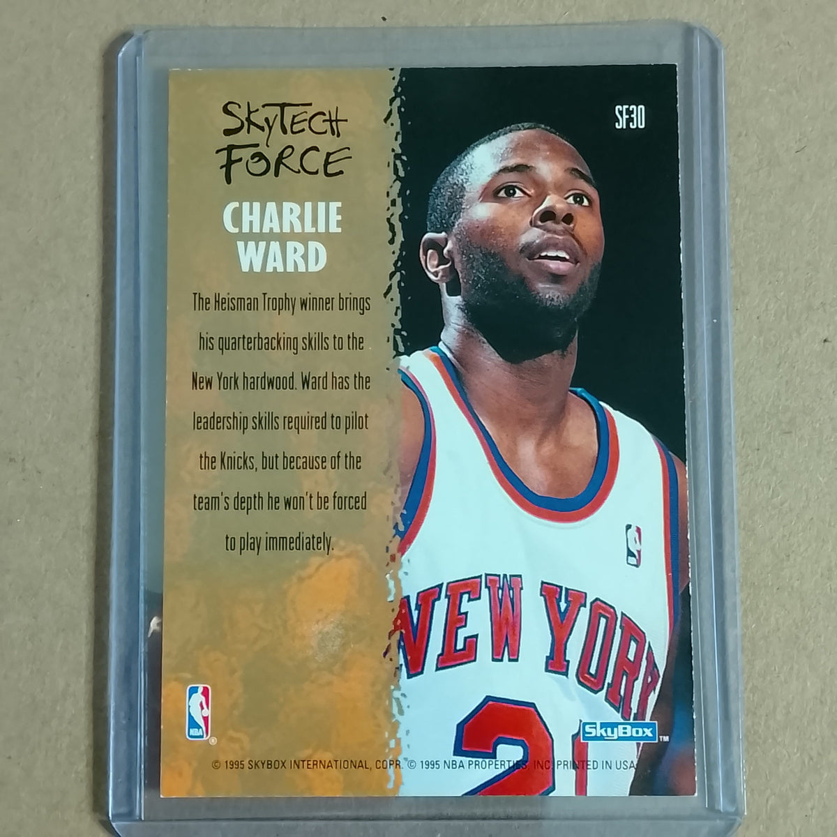 Charlie Ward 1996 Skybox Skytech SF30 NBA Basketball New York Knicks good-very good Sleeved