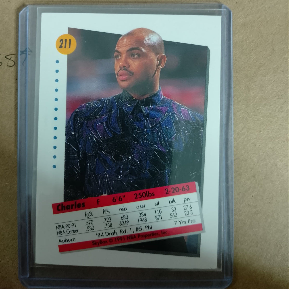 Charles Barkley Skybox 1991 #211 NBA Philadelphia 76ers Excellent