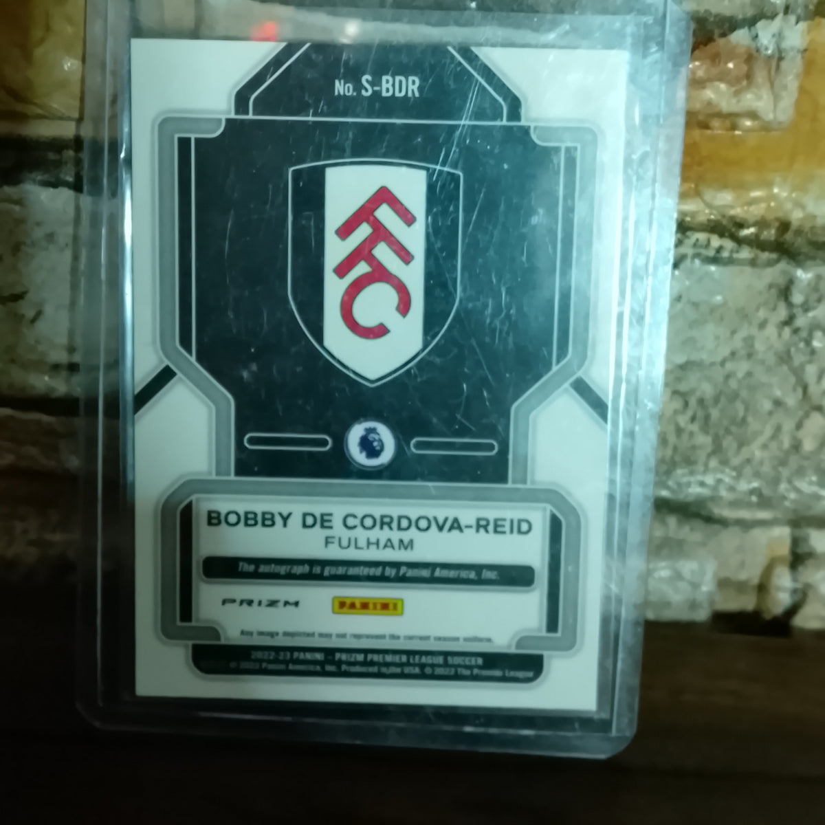 Bobby De Cordova-Reid 2022-23 Panini Prizm premier league Auto S-BDR Fulham excellent/nr mint sleeved