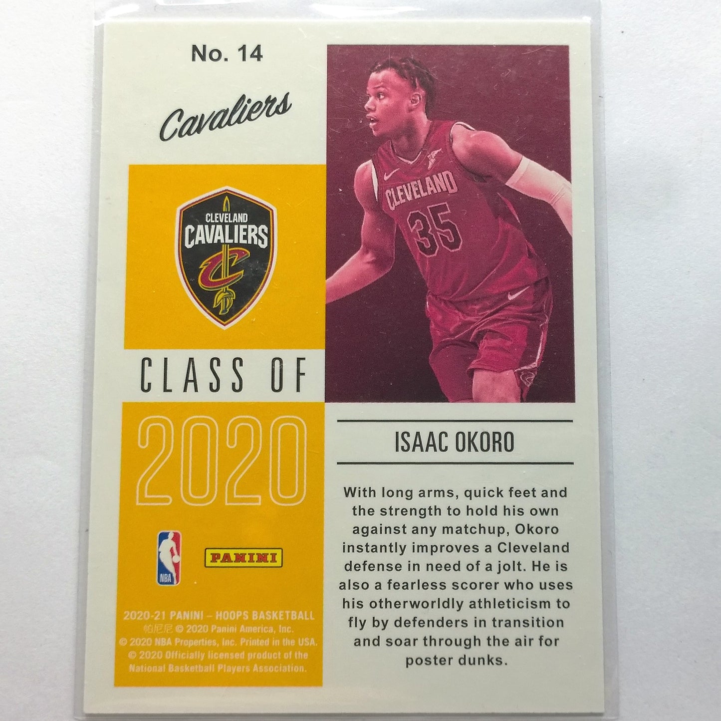 Isaac Okoro 2020-21 Panini NBA Hoops Basketball class of 2020 Cleveland Cavaliers trading card mint sleeved