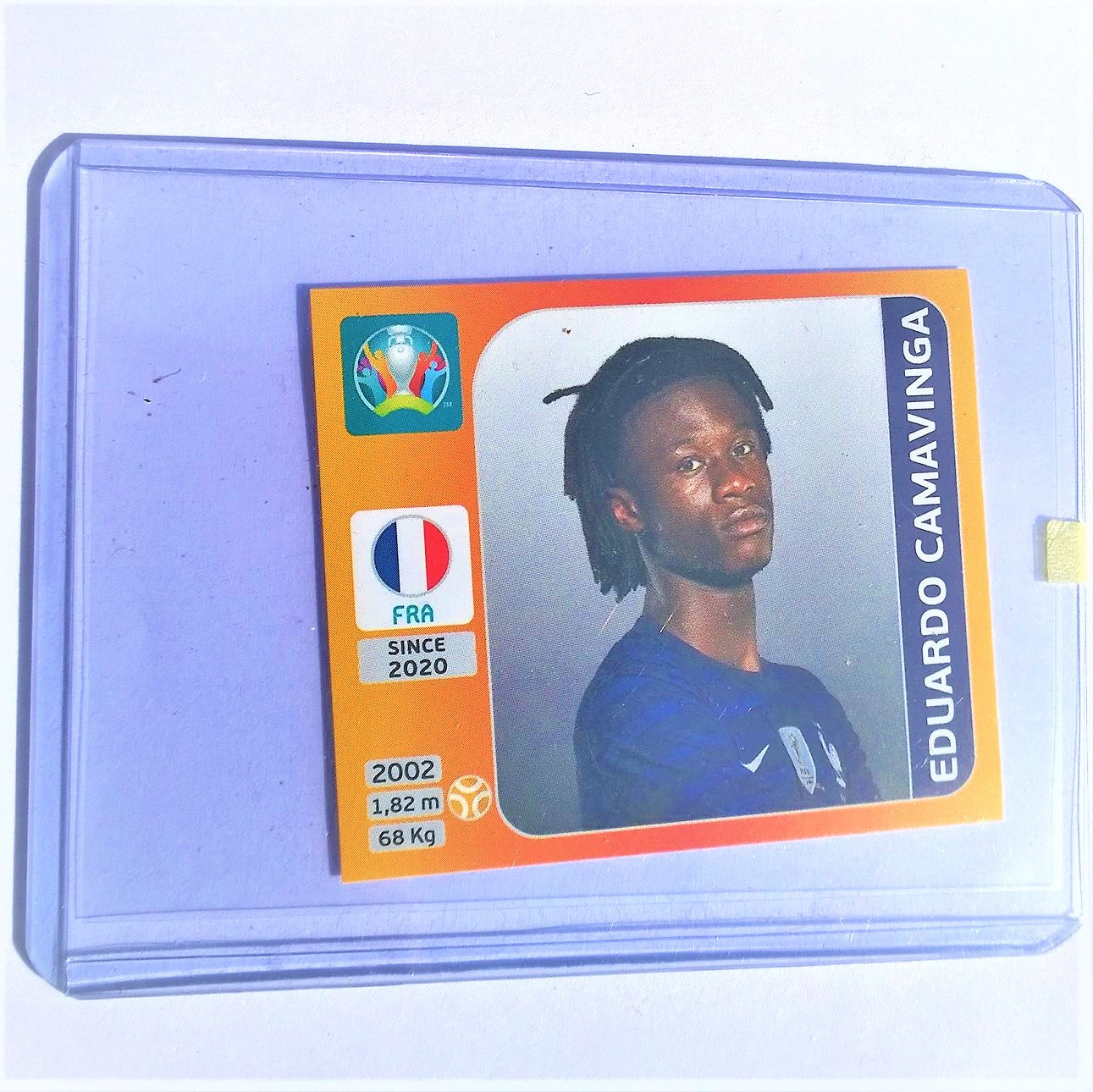 Eduardo Camavinga Panini Euro 2020 Soccer Sticker Orange #581 France Rookie mint sleeved