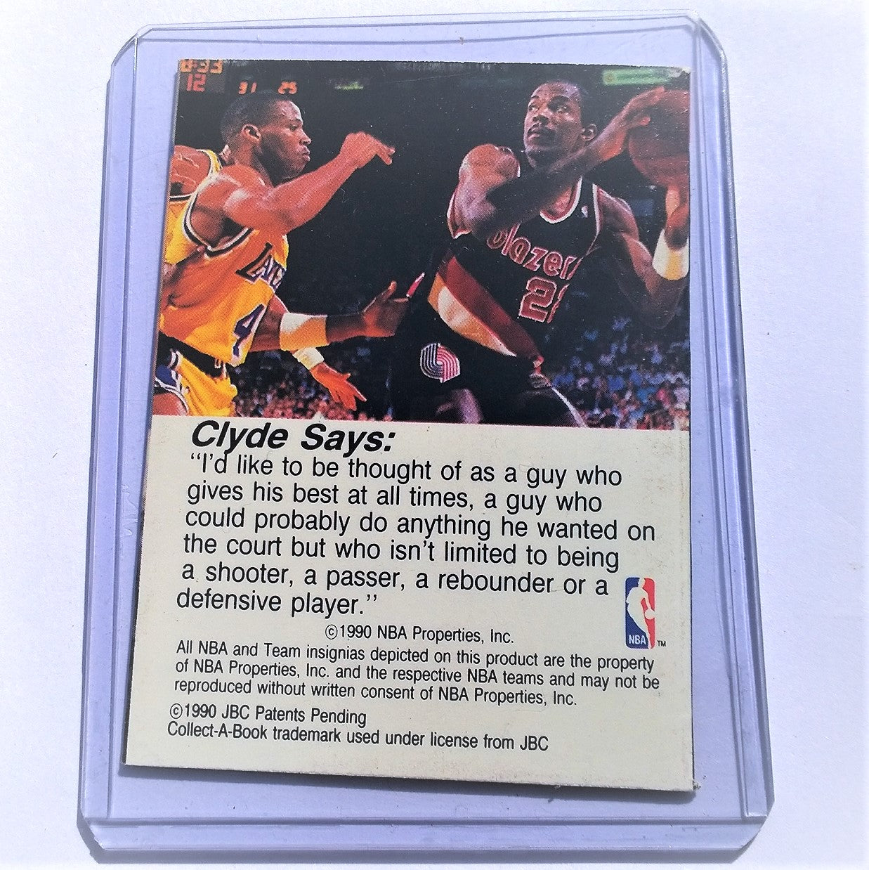 Clyde Drexler 1990 NBA Hoops Basketball Collect a Books good example in hard sleeve Portland Trail Blazers
