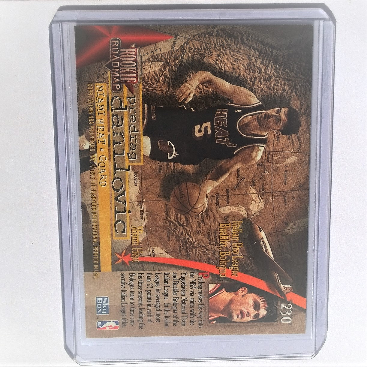 Predrag Danilovic 1996 Skybox NBA Basketball Rookie card Miami Heat excellent sleeved cased