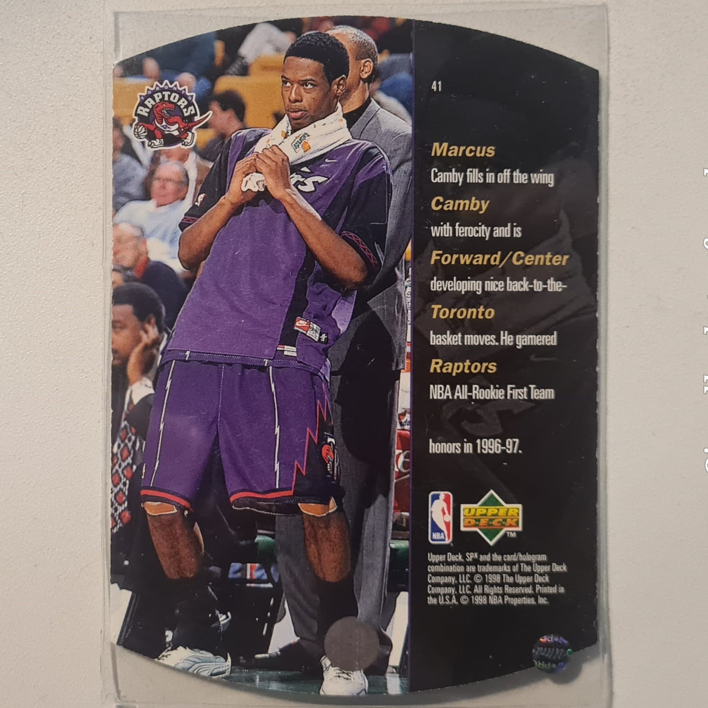 Marcus Camby 1998 Upper-Deck SPX blue Die-cut #41 NBA Basketball Toronto Raptors very good