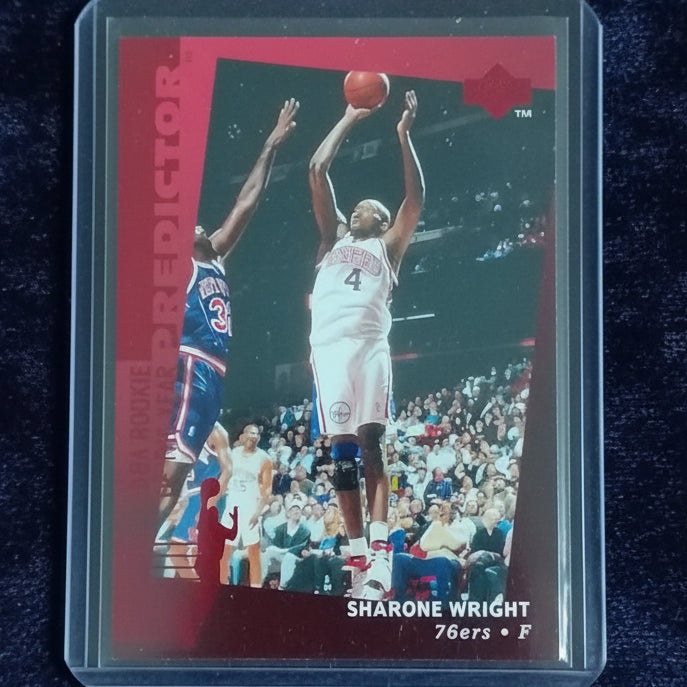 Sharone Wright 1995 Upper Deck Predictor "RED" H37 NBA Basketball Philadelphia 76ers good/vgc sleeved