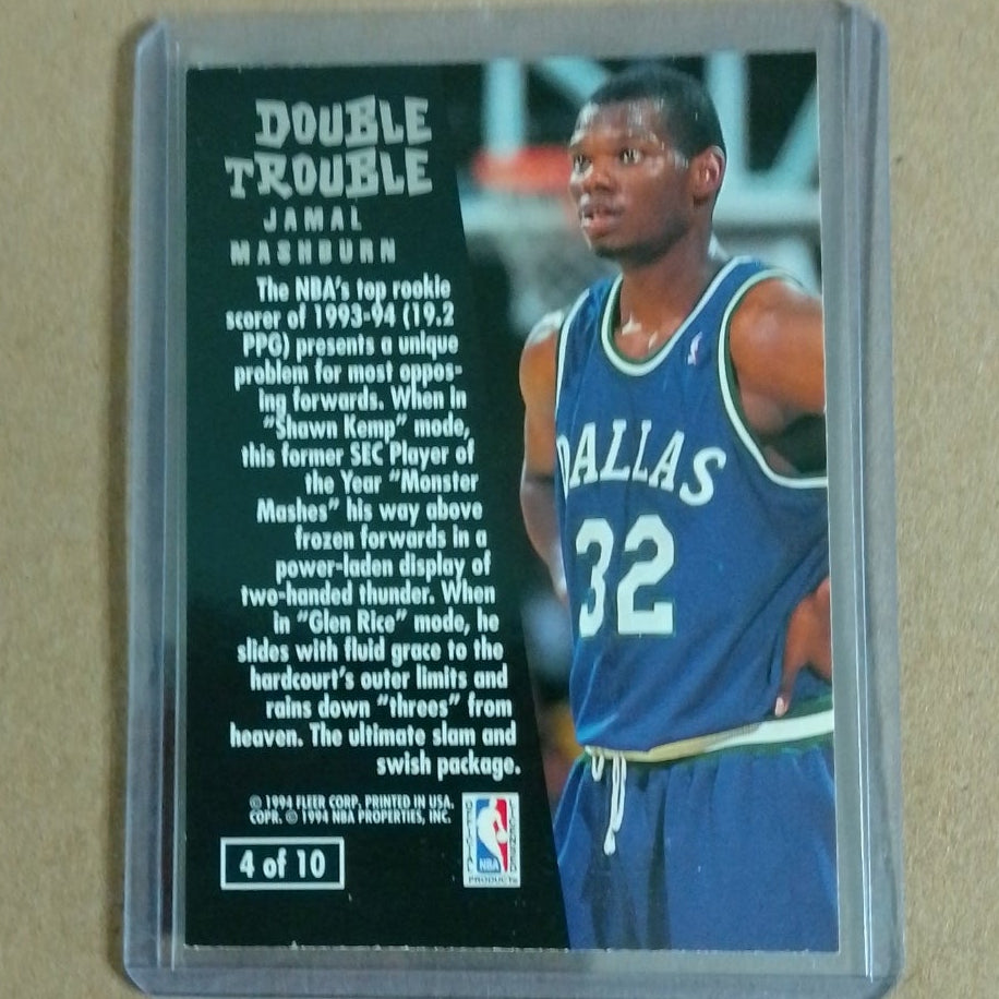 Jamal Mashburn 1994 Fleer Ultra 94-95 Double Trouble 4 of 10 NBA Basketball Dallas Mavericks good +