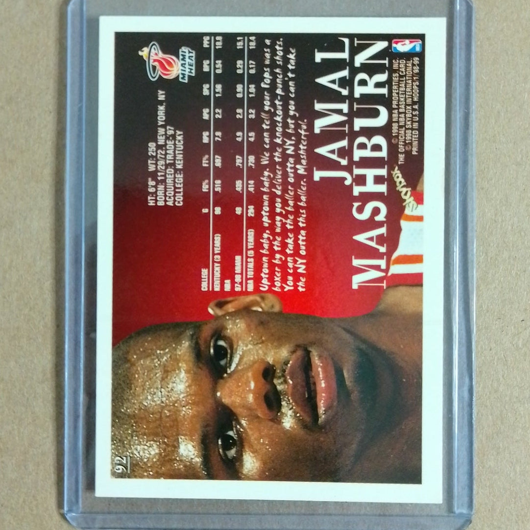 Jamal Mashburn 1998 NBA Hoops #92 Miami Heat NBA Basketball card VGC