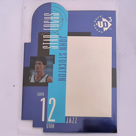 John Stockton 1997 Upper UD3 Star Focus NBA Basketball #24 Utah Jazz VG+ nr mint Sleeved
