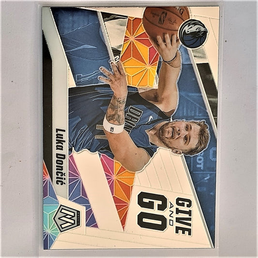 Luka Doncic 2019-20 Panini Mosaic NBA Basketball Give and Go #10 Dallas Mavericks mint sleeved