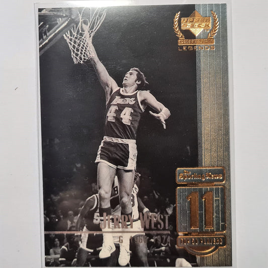 Jerry West 1999 Upper Deck Century Legends #11 Top 50 Spieler NBA Basketball LA Lakers Mint Sleeved