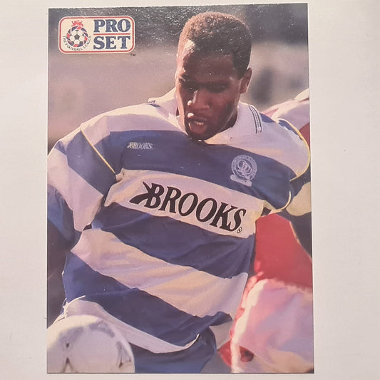 Les Ferdinand 1991-92 Pro Set Football League Soccer #92 QPR Queens park rangers Case Fresh Sleeved stunning example