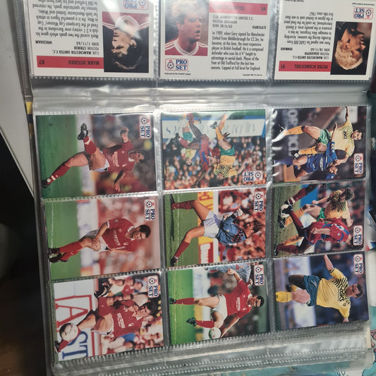 1991-92 Pro Set Football League Soccer 230 Karten, komplettes Set Teil 1, hervorragender Zustand im Ordner