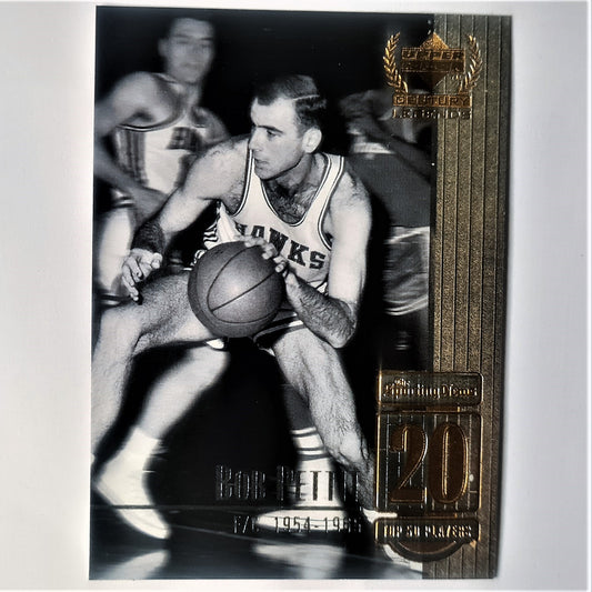 Bob Pettit 1999 Upper Deck Century Legends #20 Top 50 players NBA Basketball Atlanta Hawks Mint Sleeved