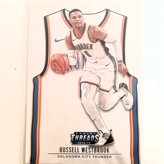Russell Westbrook 2018-19 Panini Threads Jersey card #138 NBA Basketball Oklahoma City Thunder Mint Sleeved