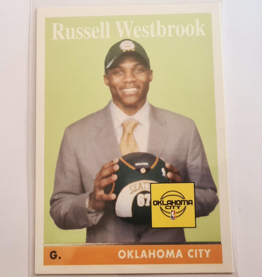 Russell Westbrook 2008 Topps 1958 variation styled Rookie card #199 NBA Basketball Oklahoma City Thunder very nice example Sleeved