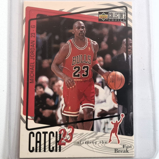 Michael Jordan 1997 Upper-Deck Catch 23 #186 Fast Break Chicago Bulls VGC + Sleeved