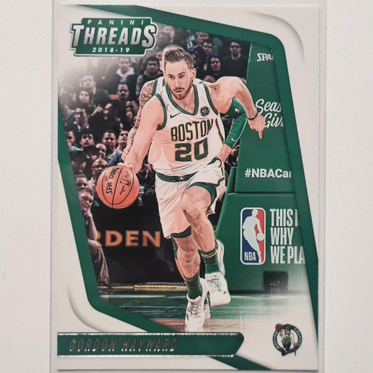 Gordon Hayward 2018-19 Panini Threads #19 NBA Basketball Boston Celtics Mint Sleeved