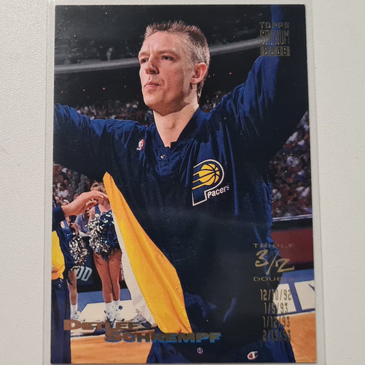 Detlef Schrempf Topps Stadium Club #5 Triple Double Basketball NBA Indiana Pacers Sehr gut gesleevt