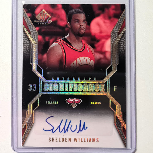 Shelden Williams 2007-08 Upper-Deck Autograph Significance SI-SW NBA Basketball Atlanta Hawks Superb sleeved