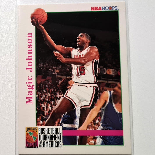 Magic Johnson 1992 NBA Hoops Americas Tournament Portland  #340 NBA Basketball Team USA Superb sleeved