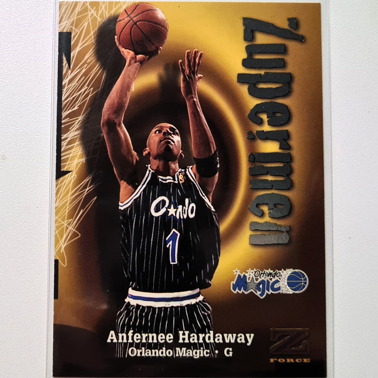 Anfernee Hardaway 1998 Skybox Z-Force Zupermen #201 NBA Basketball Orlando Magic Superb sleeved