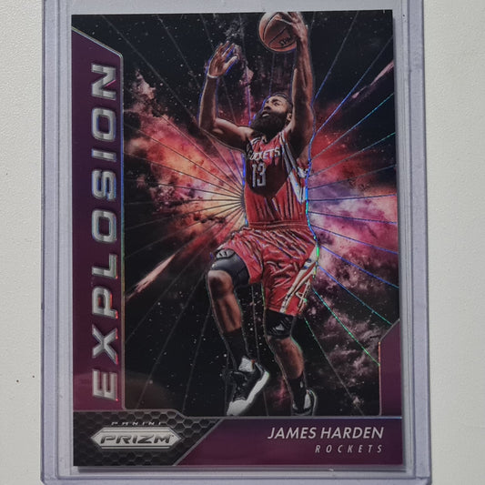 James Harden 2016-17 Panini Prizm Explosion Purple 55/75 Rare #4 NBA Basketball Houston Rockets Mint Sleeved cased