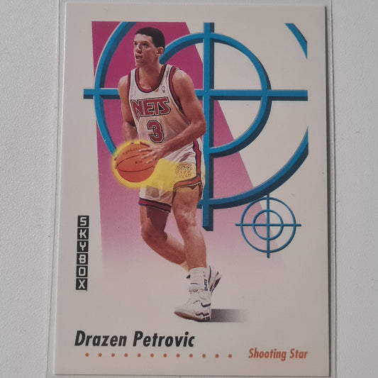 Drazen Petrovic 1992 Skybox Shooting Star #599 NBA Basketball New Jersey Nets Very good sleeved