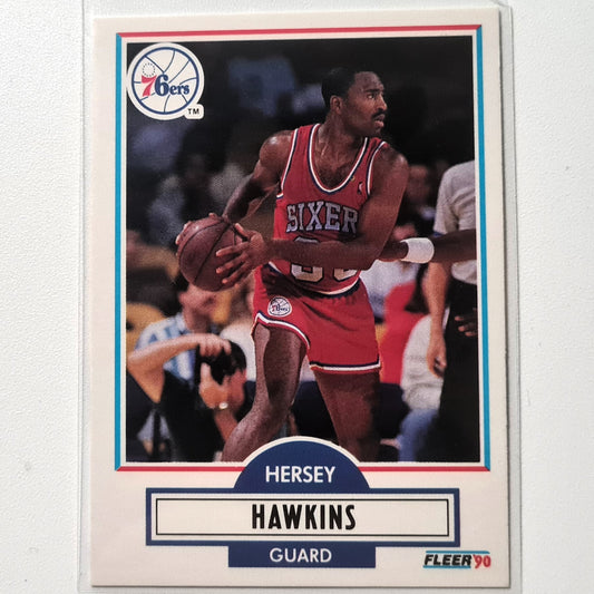 Hersey Hawkins 1990 Fleer NBA Basketball #143 Philadelphia 76ers Hervorragende Ärmel