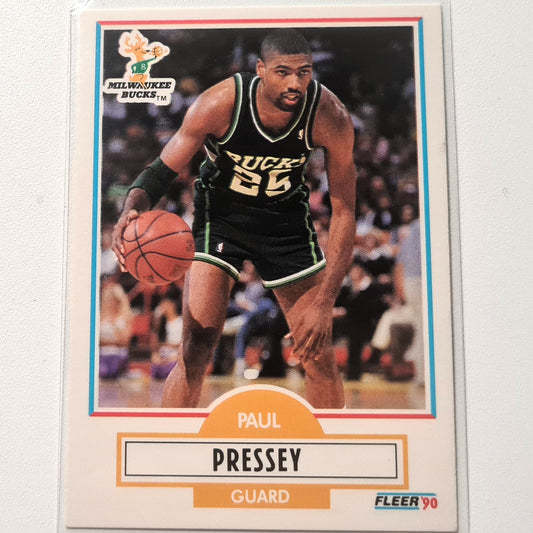 Paul Pressey 1990 Fleer #107 NBA Basketball Milwaukee Bucks Sehr gute Ärmel
