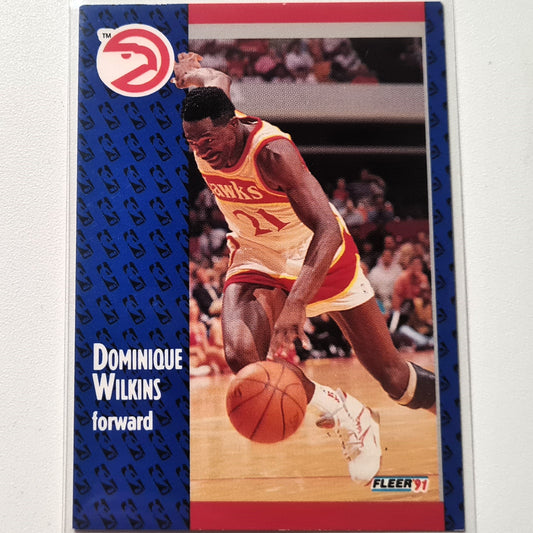 Dominique Wilkins 1991 Fleer #6 NBA Basketball Atlanta Hawks Fair Sleeved