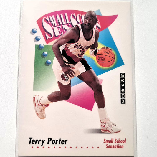 Terry Porter 1992 Skybox Small School Sensation #607 NBA Basketball Portland Trail Blazers Sehr gute Ärmel