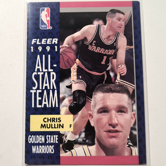 Chris Mullin 1991 Fleer 91  #218 all star team NBA Basketball Golden State Warriors Fair sleeved