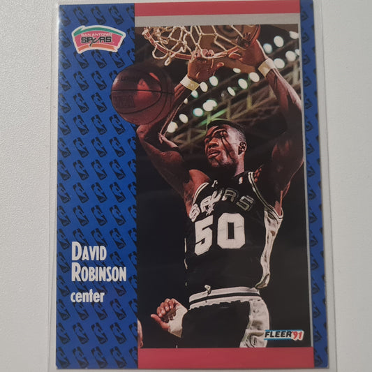 David Robinson 1991 Fleer 91  #187 NBA Basketball San Antonio Spurs good sleeved