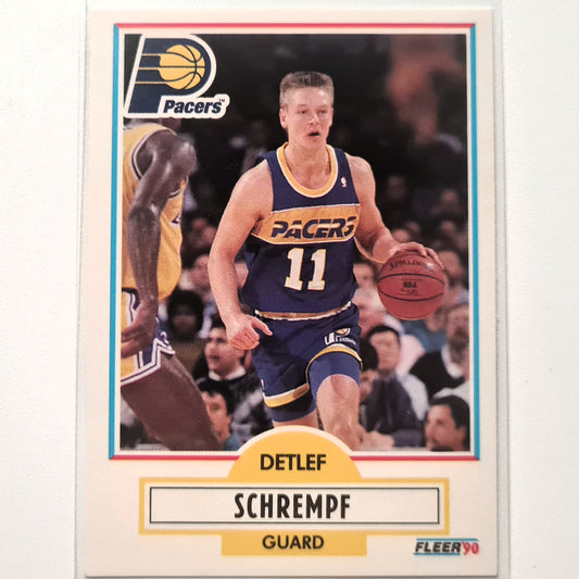 Detlef Schrempf 1990 Fleer #81 NBA Basketball Indiana Pacers Sehr gute Ärmel