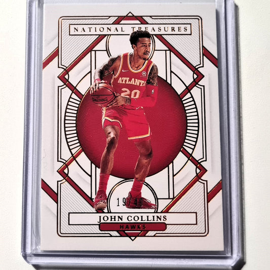 John Collins 2020-21 Panini National Treasures #1 19/49 NBA Basketball Atlanta Hawks Mint Sleeved