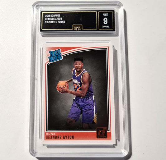 Deandre Ayton 2018-19 Panini Donruss Rated rookie #157 NBA Basketball Phoenix Suns GMA MINT 9 Graded slabbed