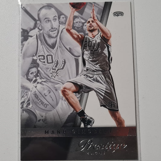 Manu Ginobili 2014–15 Panini Prestige Fleer #67 NBA Basketball San Antonio Spurs, sehr gute Ärmel